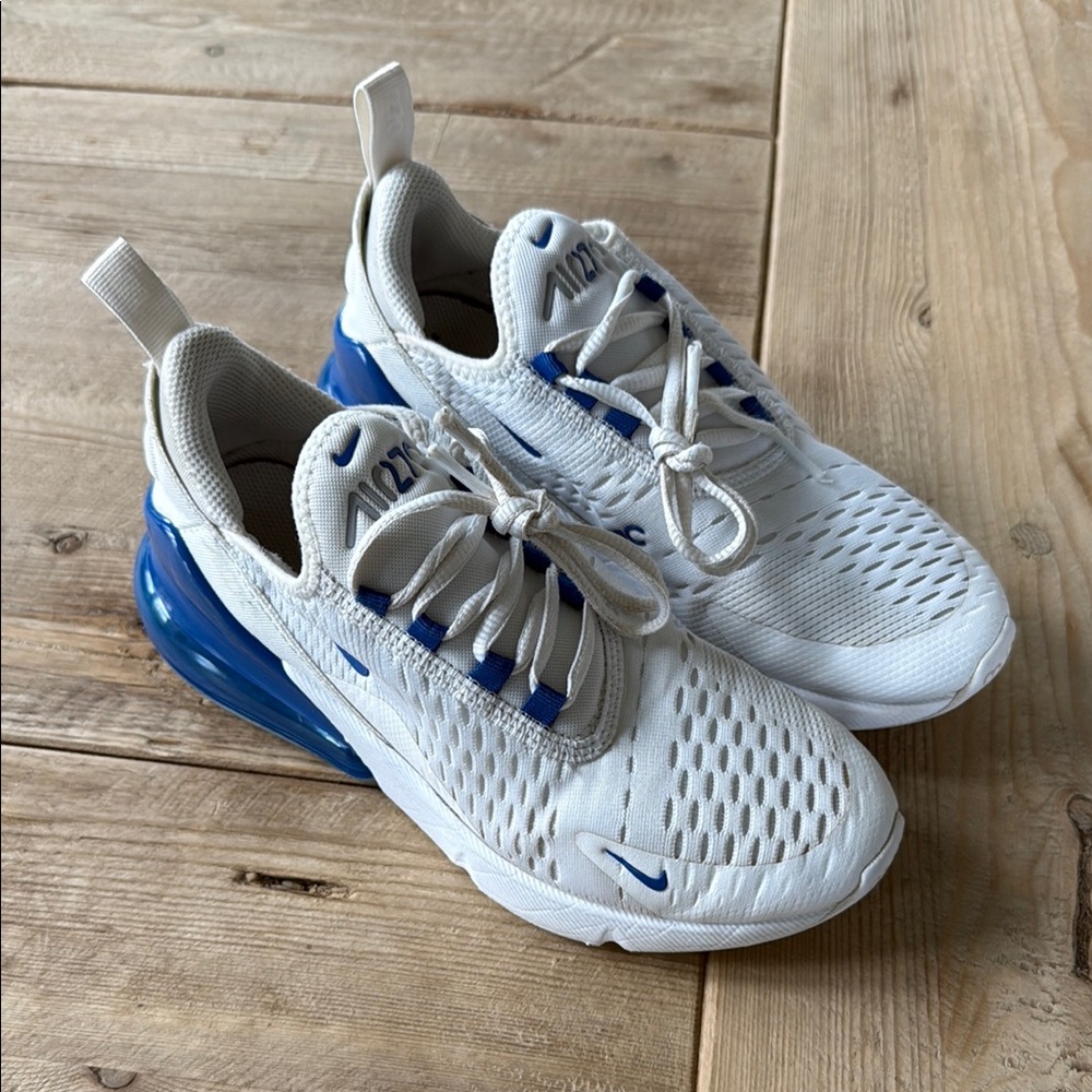 Nike White and Blue Air Max Sneakers